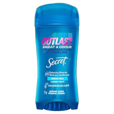 Secret Outlast Clear Gel Antiperspirant Deodorant for Women, Shower Fresh 73 g