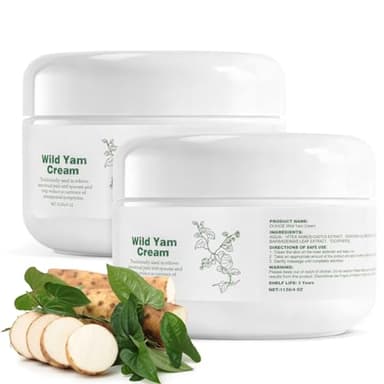 2Pcs Wilderglow Wild Yam Cream Organic, Deep Hydrate and Moisturize, Face & Body Lotion For Dry Skin, Support for All Skin Types