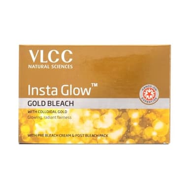 Vlcc Insta Glow Gold Bleach With Gold Oxide For Glowing & Radiant Fairness 60gm