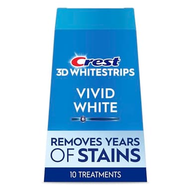 Crest 3D Whitestrips Vivid White At-home Teeth Whitening Kit, 10 Treatments, 6 Levels Whiter