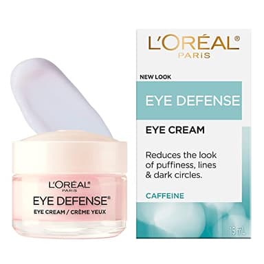 L'Oreal Paris Caffeine Eye Cream, with Hyaluronic Acid and Caffeine to Reduce look of Under Eye Wrinkles and Reduce Appearance of Puffiness, For Sensitive Skin, 15ml