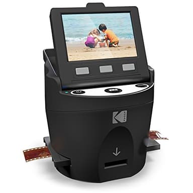 Kodak Scanza Digital Film & Slide Scanner – Converts 35mm, 126, 110, Super 8 & 8mm Film Negatives & Slides to JPEG – Includes Large Tilt-Up 3.5” LCD, Easy-Load Film Inserts, Adapters & More