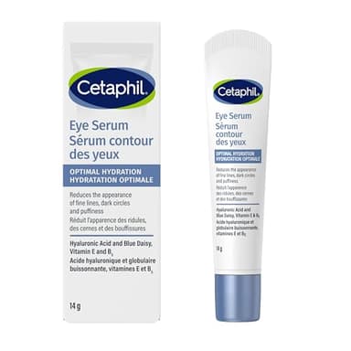 Cetaphil Optimal Hydration Eye Serum For Wrinkles, Dark Circles & Puffiness, Dry, Dehydrated and Sensitive Skin, 48Hr Hydration with Hyaluronic Acid, Vitamin E & B5, Dermatologist Recommended, 14g