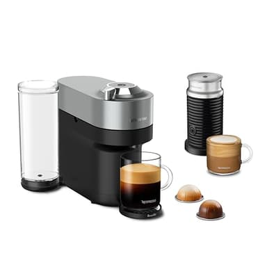 Nespresso Vertuo Pop+ Deluxe Coffee and Espresso Machine by Breville with Aeroccino Milk Frother - Titan