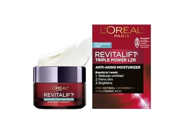 L’Oréal Paris Day Moisturizer, Revitalift Triple Power LZR, With Pro-Retinol, Vitamin C + Hyaluronic Acid, Reduces Look of Wrinkles, Firms Skin, Smoother Texture, Fragrance-Free, Skincare, 50 ml