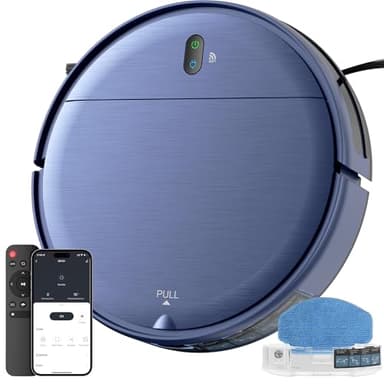 ZCWA Robot Vacuum,Robot Vacuum and Mop Combo with Schedule,APP/Remote/Voice,Strong Suction,Slim Self-Charging 2 in 1 Floor Cleaner for Pet Hair,Carpets,Hard Surfaces