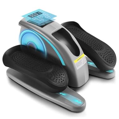 ANCHEER Seated Elliptical Machines for Home Use, Office, Under Desk Cycle, Indoor Mini Pedal Exerciser, Under Desk Elliptical Machine with Built in Display Monitor, Remote Control, for Seniors, Adults