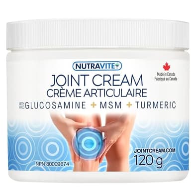 Cooling Arthritis Pain Relief Cream – Non-Greasy & Fast Absorbing Joint Cream with Glucosamine, MSM, Turmeric, Camphor & Menthol. For Joints, Muscles, Hands, Knees, Neck & Back. Made in Canada.