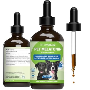 Pet Wellbeing Pet Melatonin for Dogs - Supports Adrenal Health, Cortisol Balance, Helps Maintain Normal Sleep Patterns - Liquid Supplement 4 oz (118 ml)