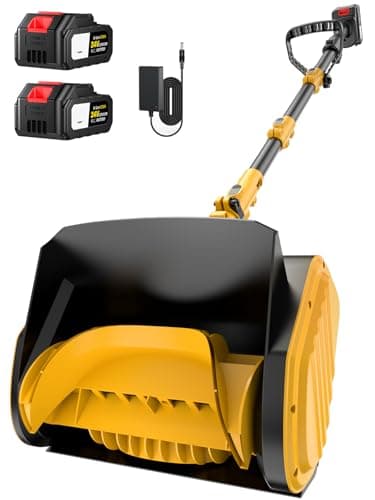 Electric Snow Shovel, 21000RPM Cordless Snow Blower, 13" Snow Blower with 2 Powered 24V Batteries, Lightweight for Easy Snow Removal on Steps,Patio,Driveway,Home,Yellow