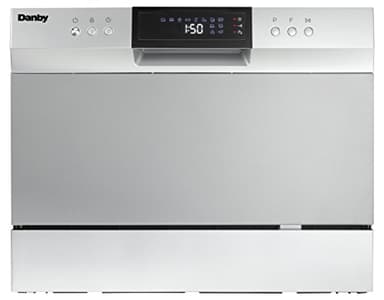 Danby DDW631SDB Portable Countertop Dishwasher with 6 place Settings and Silverware Basket, LED Display, Energy Star, Silver