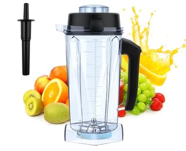 64oz Container Cup Compatible with Vitamix Blender Pitcher 5200, 5300, 6500, 7500, Pro 200, Vm0109 Series, Blender Pitcher Replacement Jar Accessories Kit With Tampler