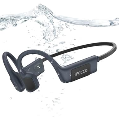 IFECCO Swimming Headphones Bluetooth 5.4 - Bone Conduction Underwater Headphones, IP68 Waterproof Open Ear Headpohnes with Mic, 32GB MP3 Player Memory for Swimming, Running, Cycling