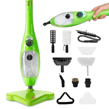 H2O MOP X5 Steam Mop and Handheld Steam Cleaner For Cleaning Hardwood and Kitchen Tile Floors, Grout Cleaner, Upholstery Cleaner and Carpets