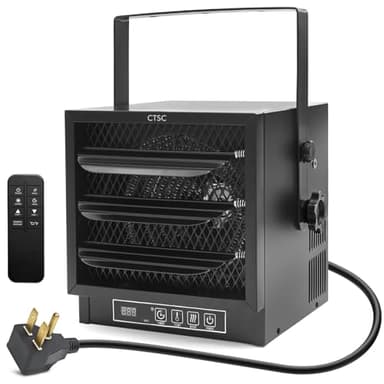 CTSC 4800W Garage Heater Electric, 240V/30Amps Plug(NOT Work for Regular Household 110V plug), Fan-Forced Thermostat Control Electric Garage Heater, with Remote and Timer, ETL Listed,Ideal for Garage