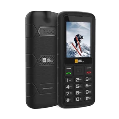 AGM M9 Rugged Feature Phone, 4G Basic Cell Phone, Simple Mobile Phones, IP68 & IP69K Waterproof, Drop-Proof, Large Buttons, Large Fonts, Speed Dial, 3 Card Slots, FM Radio, Flashlight, 1200mAh Battery