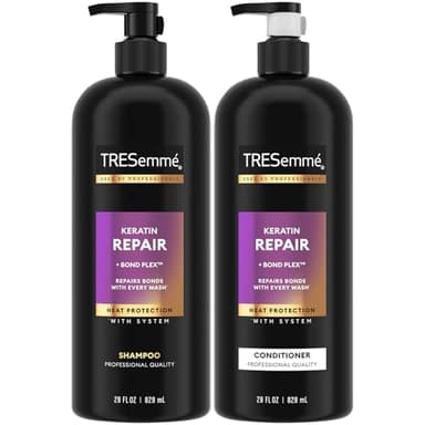 TRESemme Shampoo and Conditioner Set - Keratin Hair Treatment, Paraben and Sulfate Free Shampoo Safe for Color-Treated Hair, Deep Conditioner for Dry Damaged Hair, Keratin Repair, 28 Fl Oz (2 Piece Set)