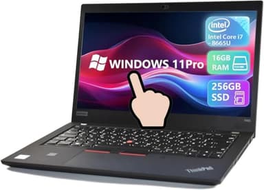 Lenovo Thinkpad T490 Touchscreen Laptop, 14" Laptop Display, Core i7-8665U, 16GB DDR4 RAM, 256SSD, Webcam, HDMI, Windows 11 Pro (Renewed)