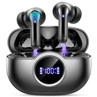 Wireless Earbuds, Bluetooth 5.4 Headphones Deep Bass HiFi Stereo, New Ear Bud with 4 ENC Noise Cancelling Mic, 36H Bluetooth Earbuds with LED Display IP7 Waterproof Wireless Earphones for Android/iOS