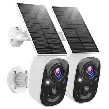 MaxiViz Solar Security Cameras Wireless Outdoor, Home Security Camera Outdoor with Solar Panel, 2K Color Night Vision, AI Motion Detection, Two-Way Talk, IP66 Weatherproof, Cloud/SD Storage, 2 Packs