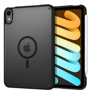 DUEDUE Case for iPad mini 7 (A17 Pro) 2024/iPad Mini 6 2021 8.3 Inch iPad mini 7th/6th Generation Case [Translucent Matte Back] Slim Shockproof Hard PC Case for iPad mini Cover, Black