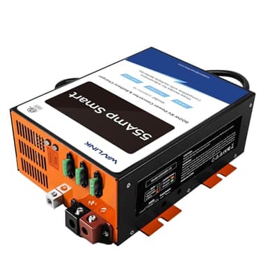 WAVLINK 55 Amp RV Power Converter, 120V AC to 12V DC Battery Charger with 3 Smart Charging Modes, 13V-16.5V Adjustable Operating Range, Multi-Stage Charging