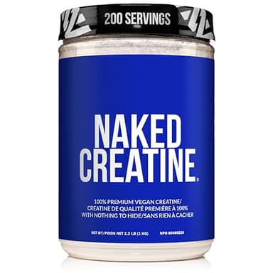 NAKED Pure Micronized Creatine Monohydrate – 200 Servings, 1,000g Bulk – NSF Certified, Vegan, Non-GMO, Gluten & Soy Free - Muscle Building, Strength Training, Gym & Fitness Supplement