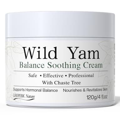 Organic Wild Yam Cream: 120g Natural Wild Yam Cream Menopause Organic Body Moisturizer for Hormone Balance