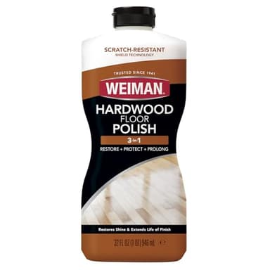 Weiman High-Traffic Hardwood Floor Polish and Restorer - Natural Shine, Removes Scratches, Leaves Protective Layer 32 fl. oz