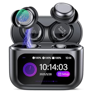 ZYHKON Wireless Earbuds Bluetooth 5.4 in Ear Touch Screen Sleep Earbuds, Small Design Mini Sleep Headphones for Side Sleepers with Sleep Mode, 48H Playtime Earphones Clear Calls, 5 EQ Modes, Black