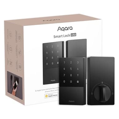 Aqara Smart Lock U50, Keyless Entry Door Lock with Apple Home Key, Bluetooth Electronic Deadbolt Lock, App Remote Control, Supports Apple HomeKit, Matter, Google Home, Alexa, IFTTT, Black