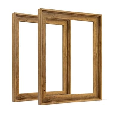 FOLKOR 9x12 Frame for Canvas Painting with 0.6-0.8” Deep, 2 Pack Floater Frame for Canvas Prints, Floating frame for Wall Art Oil Painting Paint by Numbers Living Room Decor (Dark Brown)