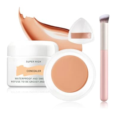 UAOE Dark Circles Under Eye Concealer Full Coverage,Cream Concealer for Older Women,Teenagers,Middle-aged,Tattoo Cover up Makeup Waterproof Concealer Makeup (02 Natural White)