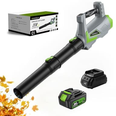 Leaf Blower Cordless, 650CFM/170MPH Electric Leaf Blower with 4000mAh Battery and Charger, PATOOLIO 5 Speed Mode Powerful Cordless Leaf Blower Handheld for Lawn Care, Leaves Blowing,Snow Blowing