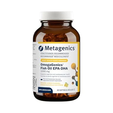 Metagenics OmegaGenics EPA-DHA 1000 mg - High Potency Omega-3 Fish Oil Supplement for Heart, Brain & Joint Health* - Sustainably Sourced - 60 Softgels