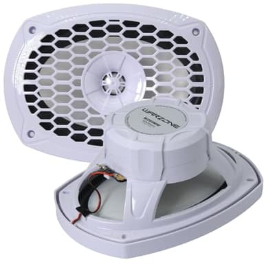 Warzone WZ69MW 6x9-Inch 2-Way Marine Speaker, 1200W Max, 4 Ohms, 20oz Magnet, White Injection Cone with Rubber Edge for Boats and Outdoor Audio (2 Speakers)