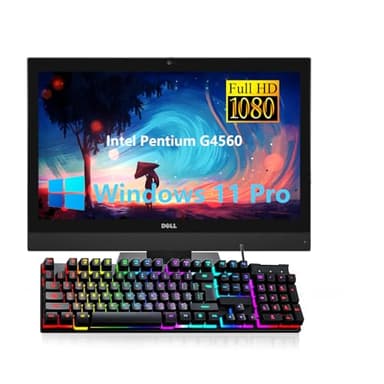 Dell Optiplex 7450 All in One Desktop Computer, 23.8" FHD(1920x1080), Pentium Processor G4560 3.5GHz, 8GB RAM, 256GB SSD, HDMI, DP, Keyboard&Mouse, Windows 11 Pro, Black (Renewed)