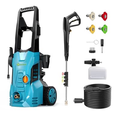GREENER Electric Pressure Washer, 4500 PSI High Pressure Washer with 23ft Outlet Hose & 4 Quick Nozzles, 2.8GPM Power Washer with Soap Cannon, Great for Cleaning Car, Siding, Driveways, Fencing