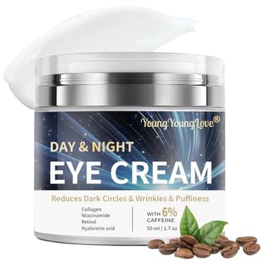 Day & Night Eye Cream with 6% Caffeine, Collagen, 0.2% Retinol & Niacinamide - Anti-Aging, Deeply Moisturizing and Firming Eye Cream for Dark Circles, Puffiness, Fine Lines & Wrinkles, 50ml