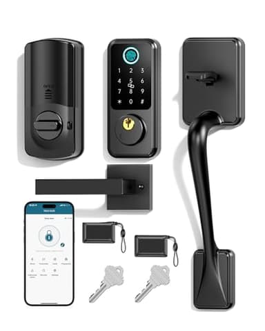 Hornbill Keyless Entry Door Lock, Smart Front Door Lock Set, Smart Deadbolt Keypad Handle Set for Home/House/Airbnb/Office, Auto-Lock, Matte Black