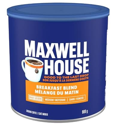 Maxwell House Breakfast Blend Ground Coffee, 900 gr Tin