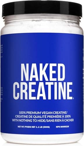 Naked Pure Micronized Creatine Monohydrate Powder - Unflavored, 500g, 1.1lb Bulk - Vegan, Non-GMO, Gluten-Free, Soy-Free, No Fillers, Supports Muscle Growth & Strength - 100 Servings