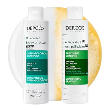 Vichy Dandruff Shampoo with Salicylic Acid, Itch Relief Shampoo for Oily, Greasy Hair, Shampoo for Men & Women. Results in Clean Scalp, Dermatologist Recommended