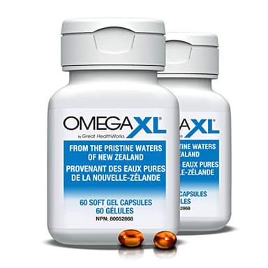 OmegaXL Joint Support Supplement - Natural Muscle Support, Green Lipped Mussel Oil, Soft Gel Pills, Drug-Free, 60 Count (2 Pack)