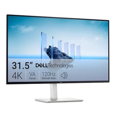 Dell 32 Plus 4K Monitor - S3225QS - 31.5-inch 4K (3840 x 2160) up to 120Hz 16:9 Display, VA Panel, AMD FreeSync Premium, 99% sRGB, 95% DCI-P3, 1500:1 Contrast Ratio, Comfortview Plus - Ash White