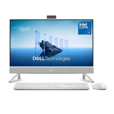 Dell 27 All-in-One Desktop ec27250-27-inch FHD (1920 x 1080) Display, Intel Core 5 Processor 120U, Intel Graphics, 16GB DDR5 RAM, 512GB SSD, Windows 11 Home, Onsite Service - White