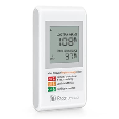 ConyLite Home Radon Detector with Bracket，Portable Radon Test Kit for Home with Long and Short Term Radon Monitoring, Lightweight, Easy-to-Use, AAA Battery-Powered USA Version, Bq/m³