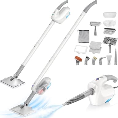 10-in-1 Steam Mop with Detachable Handheld Steamer, Multi & Up Steamer for Cleaning with 350ml Tank,10s Heat-Up, 7M Cord, 120℃ 1200W Powerful Floor Steam Mop for Hardwood Floors, Grout, Carpet