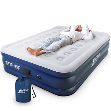 Active Era Premium Air Mattress - Elevated Inflatable Air Bed, Built-in Electric Pump, Raised Pillow, Structured Air-Coil Technology, 3 Minute Self Inflating (Queen 20")