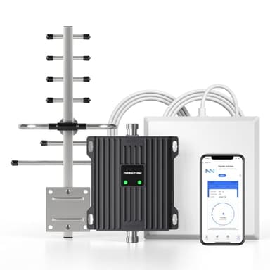 Home Cell Phone Signal Booster for Canada - Supports Band 4 Band 5 | Up to 4,500 Sq Ft | Boost 5G 4G LTE Signal | 65dB Cellular Repeater with High Gain Directional Antennas | ISED Approved